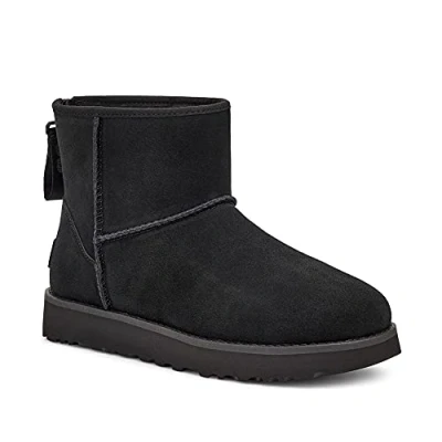 Afbeelding van UGG Classic MINI LOGO ZIP Korte laarzen, Dames, Maat: 36, Black Veloursleer