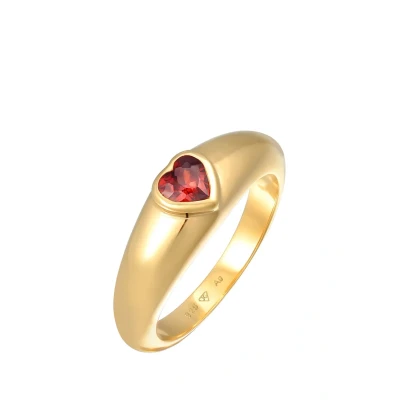 Afbeelding van Elli Zirkonia HERZ BAND Liebe Ring, Dames, Maat: 46, Gold