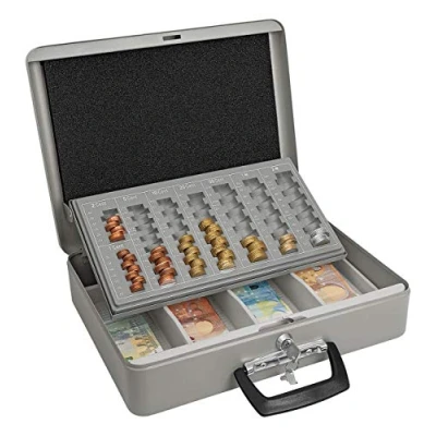 Image de Wedo 149100812 coffret caisse à monnaie 370 x 290 110 mm gris