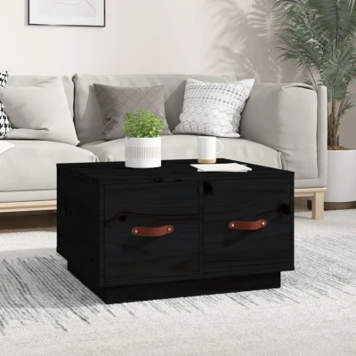 Afbeelding van Salontafel 60x53x35 cm massief grenenhout zwart