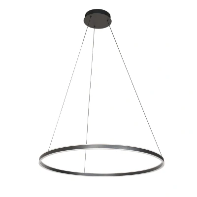 Afbeelding van Steinhauer hanglamp Ringlux zwart metaal 80 cm ingebouwde LED module 3675ZW