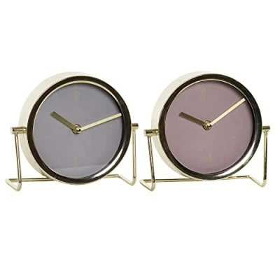 Afbeelding van Bordsklocka DKD Home Decor Gouden Kristal Ijzer (2 pcs) (18 x 6.5 16 cm)