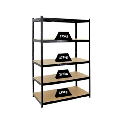 Afbeelding van PROREGAL Taurus rek voor zware lasten, zwart, 180 x 120 60 cm, totale belasting 875 kg, steekrek, garagerek