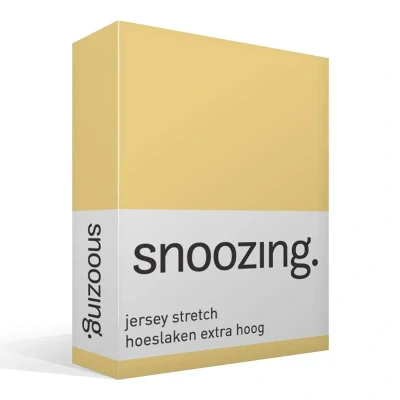Afbeelding van Snoozing Jersey Stretch Hoeslaken Extra Hoog Eenpersoons 70/80x200/220 cm Geel