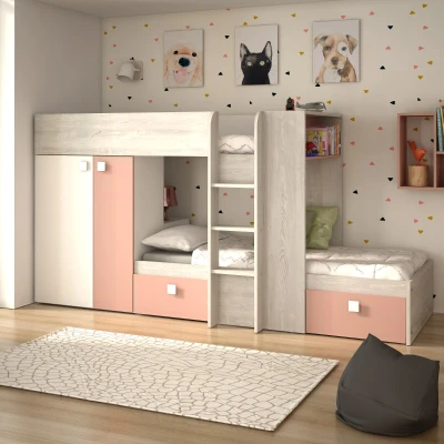 Afbeelding van Maxim Multifunctioneel Stapelbed 90x200 Oudroze