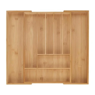 Afbeelding van bestekbak uitschuifbaar 7 9 vakken 5 x 31 50 45 cm bamboe