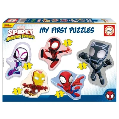 Afbeelding van Educa My First Puzzels Spidey Set van 5 progressieve babypuzzels 3 stukjes om te leren met verschillende moeilijkheidsgraden naarmate ze groeien. Aanbevolen vanaf 24 maanden