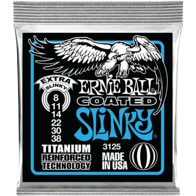 Image de Ernie Ball Slinky Titanium Reinforced 3125 Jeu de Cordes Extra Light 8 38