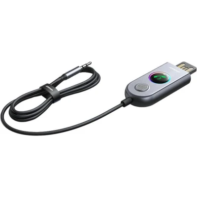 Afbeelding van USB Bluetooth Aux Receiver ontvanger Auto carkit 5.3 Zender draadloos Transmitter luister naar muziek Kabel Handsfree bellen telefoon aan uit knop microfoon