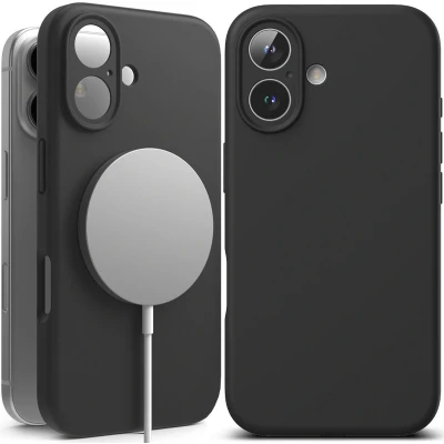 Afbeelding van RINGKE SILICONEN MAGNETISCHE MAGSAFE IPHONE 16 ZWART