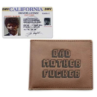 Afbeelding van Close Up Originele Pulp Fiction Bad Motherfucker portemonnee met replica rijbewijs bruin