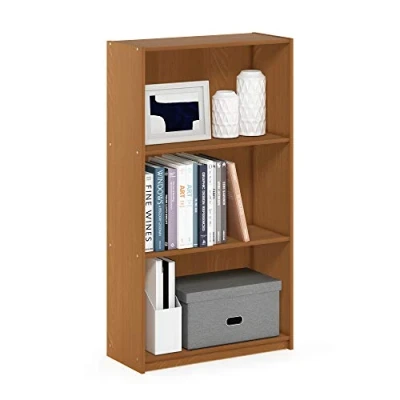 Afbeelding van Furinno Basic boekenkast, 99736Lc, kersenboom, één maat, hout, lichte kers, eenheidsmaat