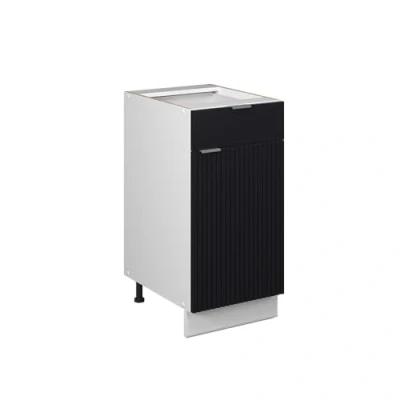 Afbeelding van Vicco Keukenonderkast Fame Line, Zwart gestreept/Wit, 40 cm zonder werkblad