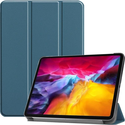 Afbeelding van iMoshion Tablet Hoes Geschikt voor iPad Pro 11 (2022) / (2021) (2020) (2018) Trifold Bookcase Donkergroen