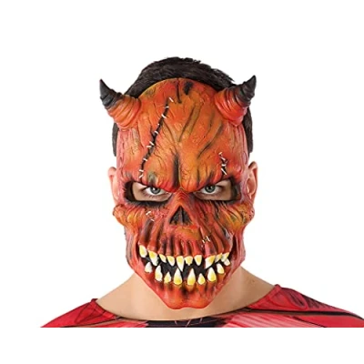 Image de Masque Halloween Démon Squelette Rouge (21 X 25 cm)