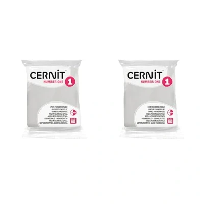 Afbeelding van CERNIT CE9056027AMZC een set van 2 polymeerdeeg, nummer één boetseerklei om te bakken kleur ondoorzichtig wit blokken 56 g