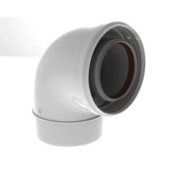 Afbeelding van Burgerhout Twinsafe PP concentrische bocht push fit WIT (80/125) x