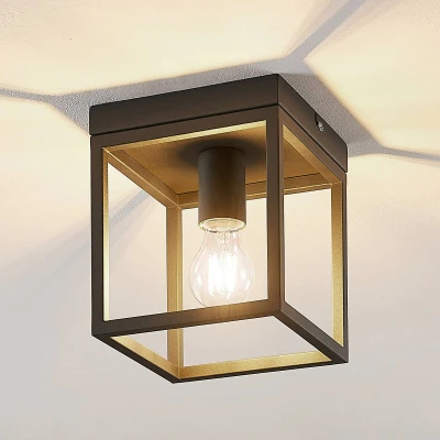 Afbeelding van Lindby plafondlamp 1licht staal H: 20.5 cm E27 donkergrijs