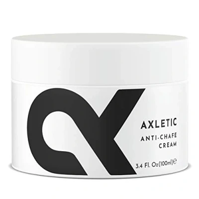 Afbeelding van AXLETIC anti wrijvingscrème natuurlijke verzorging met aloë vera beschermt tegen wrijving van lichaam en dijen huid voor sportieve activiteiten wrijvingscrème, 100 ml