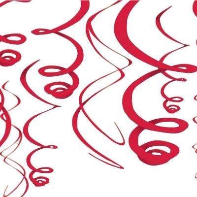 Afbeelding van Decoratie swirl rood 12 stuks