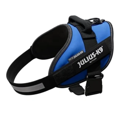 Afbeelding van Julius K9 Power Harnas / Tuig voor Labels Blauw MAAT 0 58 76 CM Geschikt honden van 14 25 kg