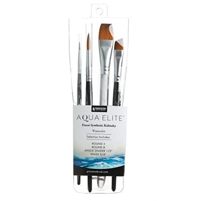 Afbeelding van PRINCETON Aqua Elite Professionele set met 4 synthetische aquarelpenselen