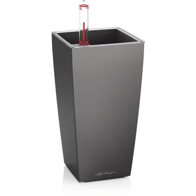 Afbeelding van Lechuza Mini Cubi Tafel bloempot Antraciet metallic
