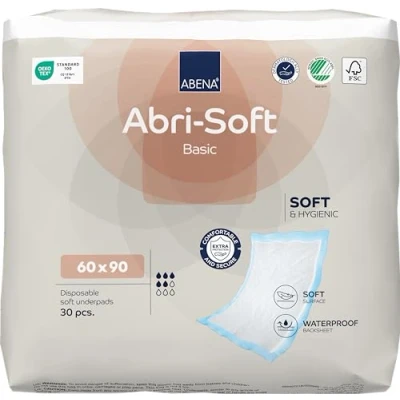 Afbeelding van Abena Abri Soft Basic Wegwerp Onderleggers Incontinentie 30 Voor bescherming van Matras, Bank of Stoel Tot 1.700ml absorptie Waterdicht Duurzaam 90 x 60 cm