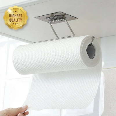 Afbeelding van Keuken Toiletrolhouder Tissue Houder Opknoping Badkamer Papierrolhouder Handdoek Rack Stand Opbergrek