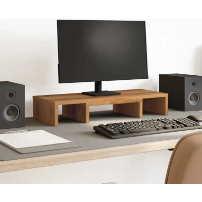 Afbeelding van vidaXL Monitorstandaard verstelbaar 60x24x10,5cm hout artisanaal eiken