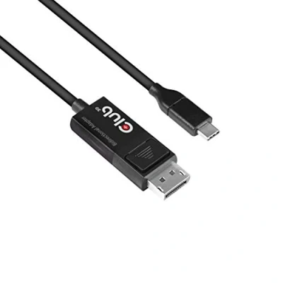 Afbeelding van club3D CAC 1557 USB C displaykabel / DisplayPort Adapterkabel stekker, stekker 1.80 m Zwart Vla