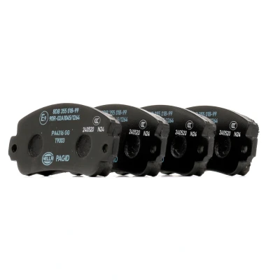 Afbeelding van HELLA 8DB 355 018 991 Remblokkenset Niet geschikt voor slijtage waarschuwingscontact FIAT: Panda I Hatchback, Uno SEAT: Marbella Hatchback
