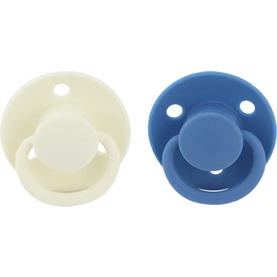 Afbeelding van Nûby Ronde kersvormige fopspeen met nopjes 2st Wit/Blauw 6 36 maanden