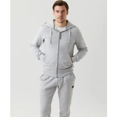 Afbeelding van Björn Borg Centre ZIP HOOD Sweater met rits, Heren, Maat: Large, Light grey melange
