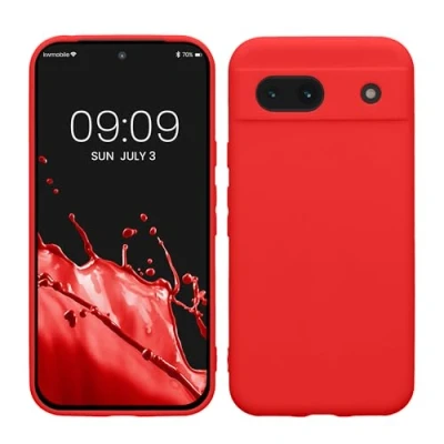 Afbeelding van kwmobile telefoonhoesje geschikt voor Google Pixel 8a Hoesje smartphone Precisie camera uitsnede In klassiek rood