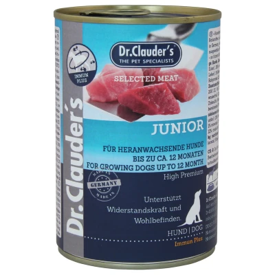 Afbeelding van Dr.Clauder&#039;s Selected Meat Immuun Plus Junior Rund&amp;Kip&amp;Varken Hondenvoer 400 g