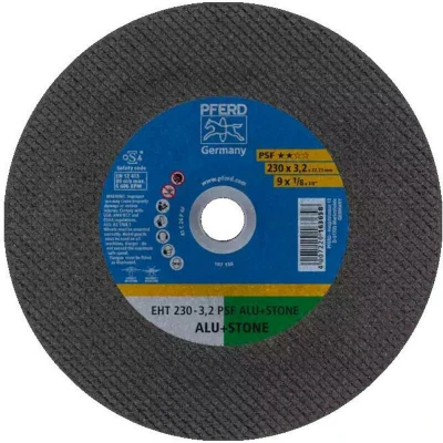 Afbeelding van PFERD EHT 230 3,2 PSF ALU+STONE 61828222 Doorslijpschijf recht mm 25 stuk(s) Aluminium, Non ferrometaal, Titanium, Titaniumlegering, Gietijzer, Duroplast,
