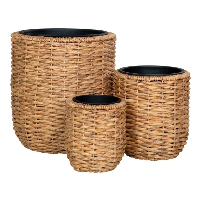 Afbeelding van Hanoi Planter Planter, water hyacinth, round, natural, set of 3