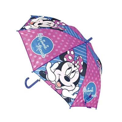 Afbeelding van Automatische Paraplu Minnie Mouse Lucky Blauw Roze (Ø 84 cm)