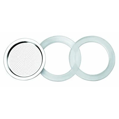 Afbeelding van Ibili Set van 2 siliconen afdichtingen + 1 filter voor koffiezetapparaat Essential 10 kopjes