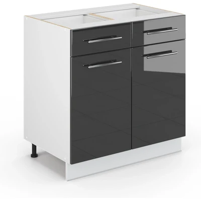 Afbeelding van Vicco Badkamerkast Fame Line, Antraciet Hoogglans/Wit, 80 x 81.6 cm zonder werkblad