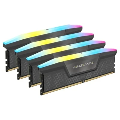 Afbeelding van Corsair Vengeance RGB Geheugen DDR5 64 GB: 4 x 16 GB 288 PIN 5600 MHz / PC5 44800 CL36 1.25V Voor AMD EXPO Overclock PMIC zwart