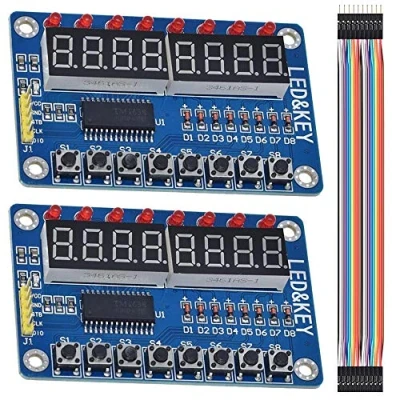 Afbeelding van Youmile 2 stuks TM1638 LED digitale tube 8 bit toetsen weergavemodule voor Arduino AVR arm met Dupont kabel