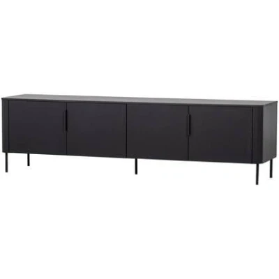Afbeelding van WOOOD Gunnar Tv Meubel Grenenhout Matzwart 56x200x44