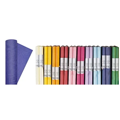 Afbeelding van Damast papieren tafelkleed (120 cm x 7 m), blauw