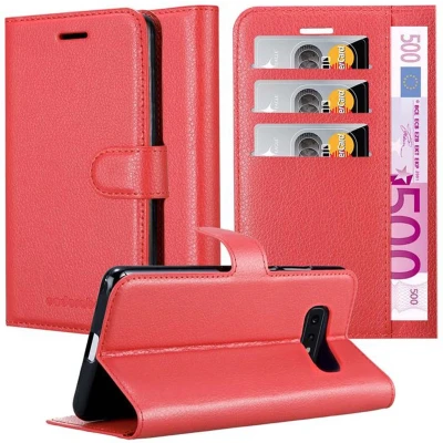 Afbeelding van Cadorabo Hoesje geschikt voor Samsung Galaxy S10e in KARMIJN ROOD Beschermhoes met magnetische sluiting, standfunctie en kaartvakje Book Case Cover Etui