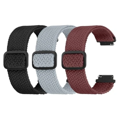 Afbeelding van Ecogbd Elastische reservearmband van nylon, 16/18/20/22 mm, snelsluiting, sportarmband zachte stof, verstelbaar en ademend, uniseks, Nylon