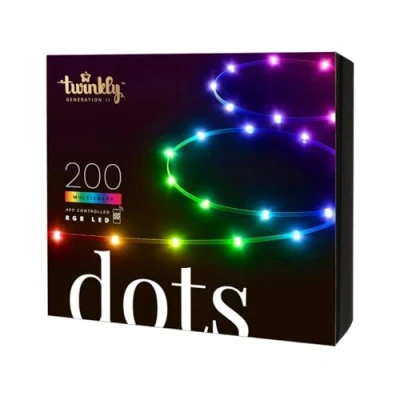 Afbeelding van Twinkly LED strip Dots 12.5 meter (Flexibel, 200 LEDs, IP44, RGB+Wit, Transparant)