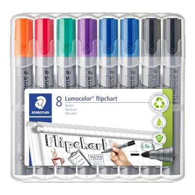 Afbeelding van Staedtler Lumocolor 356 Tegelmarker, kant, 8 stuks, 2 mm breed, ideaal voor ruitpatroon, intensieve kleuren, geurloos, gemaakt in Duitsland, WP8X