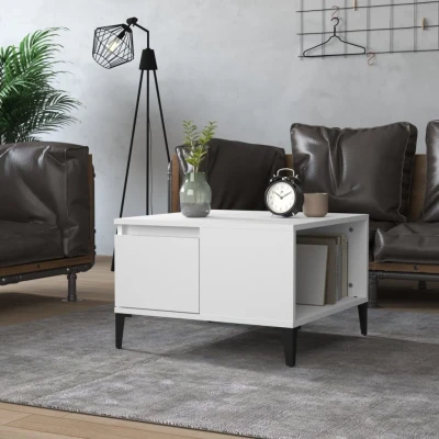 Afbeelding van Salontafel 55x55x36,5 cm bewerkt hout wit